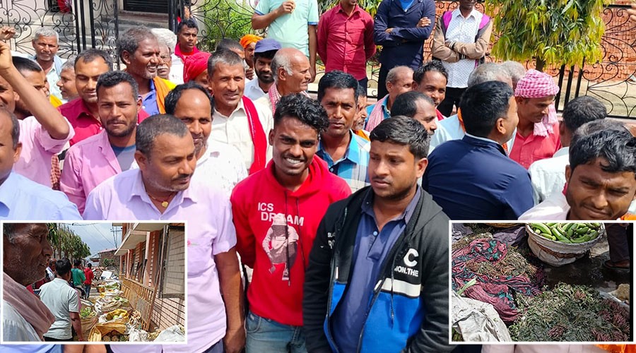 बारामा तरकारी किसानहरुको प्रदर्शन ।